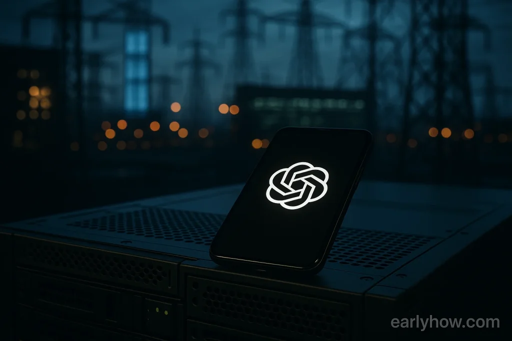 OpenAI logo displayed on a mobile device, representing AI infrastructure and data center expansion plans