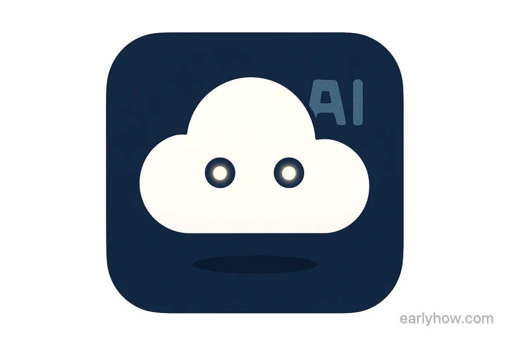 OpenAI’s Sora 2 video generation app interface icon, showing a floating AI cloud on a dark background